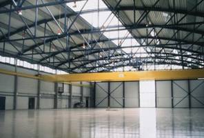 Bild der fertiggestellten DELTA-Halle. Bild der fertiggestellten DELTA-Halle.